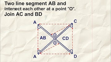Two line segment AB and intersect each other at a point 