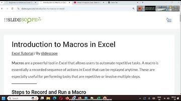 Recording your first Macro - Introduction to Macros in Excel