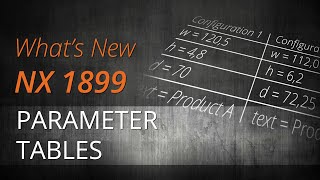 NX 1899 - Update Training DE #2 Parameter Tables - ein großer Review