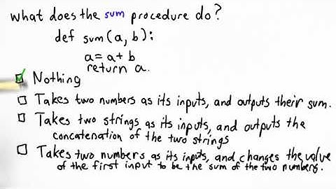 Sum Procedure with a Return Statement - Intro to Computer Science