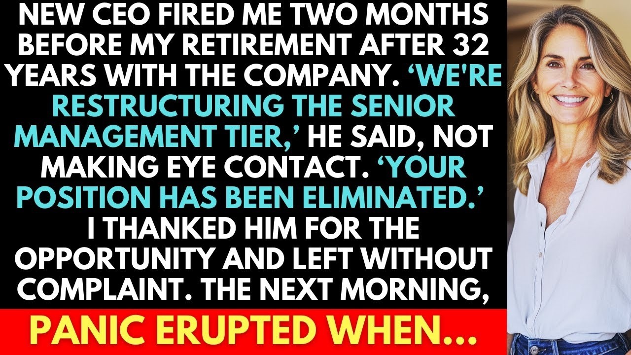 New CEO Fired Me Two Months Before Retirement After 32 Years Of Service. He Didn't Know I...