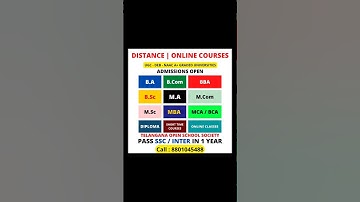 Distance Education and Online Degree Courses in Hyderabad, Telangana Admission open 2025.