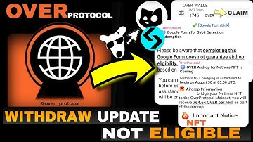 Over Protocol Airdrop New Update | Over Wallet Withdrawal | Over Protocol Kyc | Over NFT Update