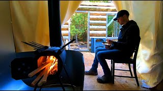 First Night at the Cabin! ...Under the Stars / Ep54 / Outsider Log Cabin