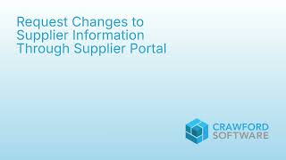 Request Changes to Supplier Information Through Supplier Portal