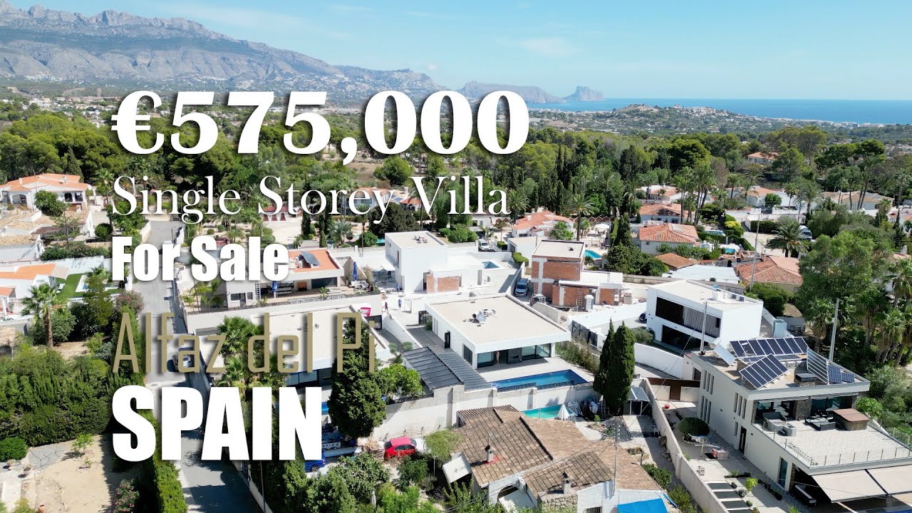 Single storey villa for sale in Alfaz del Pi, Costa Blanca, Spain 🇪🇸 Villas in Spain by the sea
