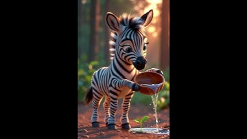 Zebra watered an orange tree and saved it from drying up. 😭 # Ai tree # save #