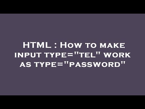 HTML : How