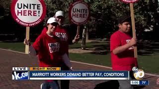 Marriott workers demand better pay, conditions