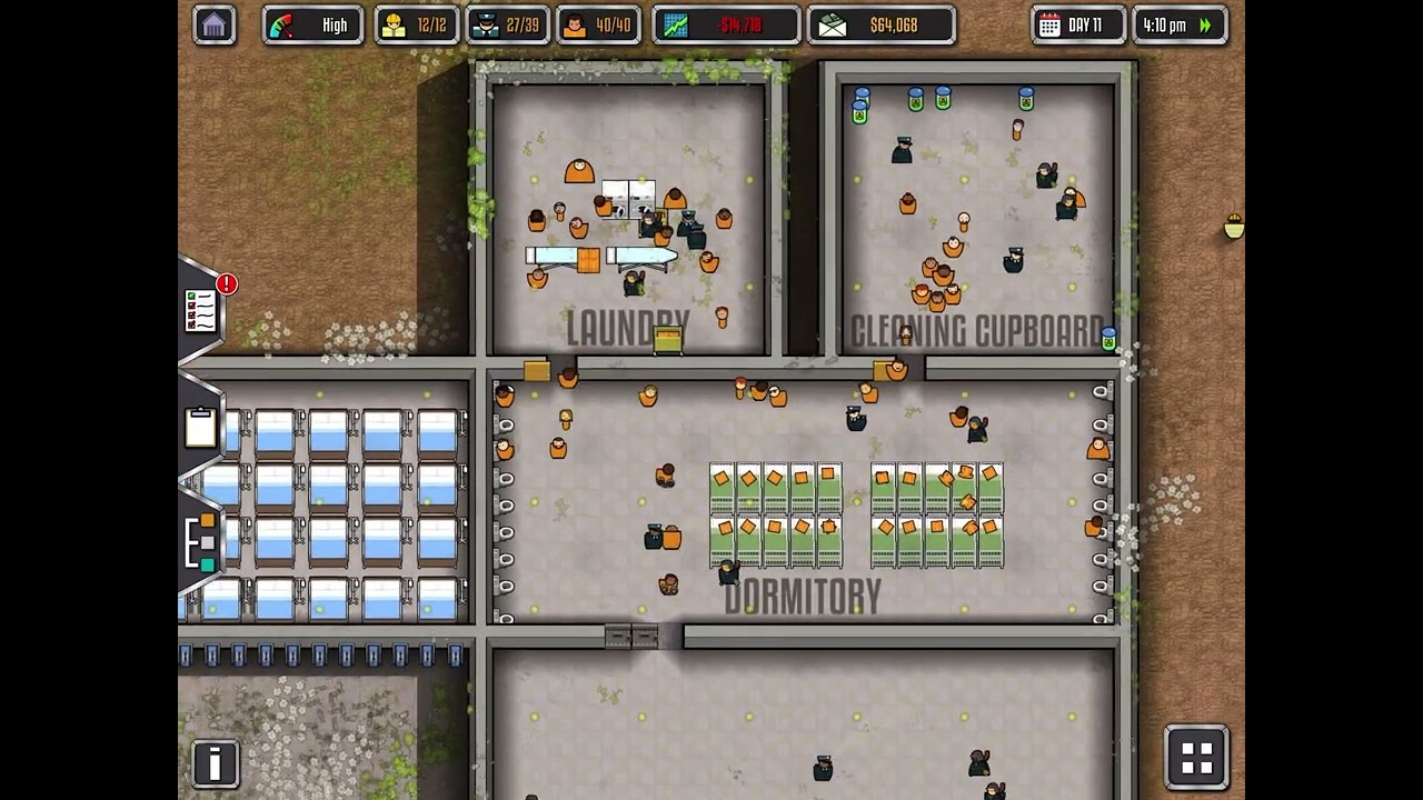 Prison Architect one cell forty prisoners in it