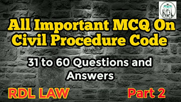 Important MCQ On Civil Procedure Code
