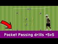 Pocket Passing drills + 5v5 *패스훈련 #5v5 #football #footballdrills