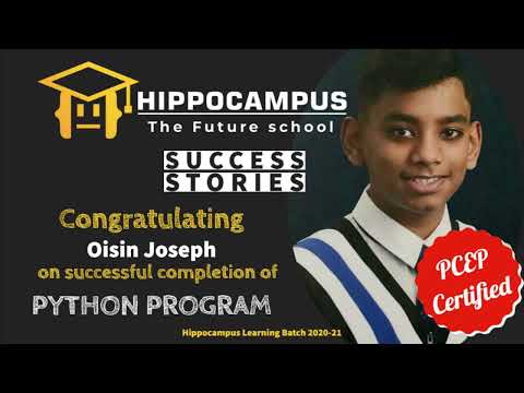 Hippocampus Success Stories | Oisin Joseph | PCEP – Certified Entry-Level Python Programmer 2022