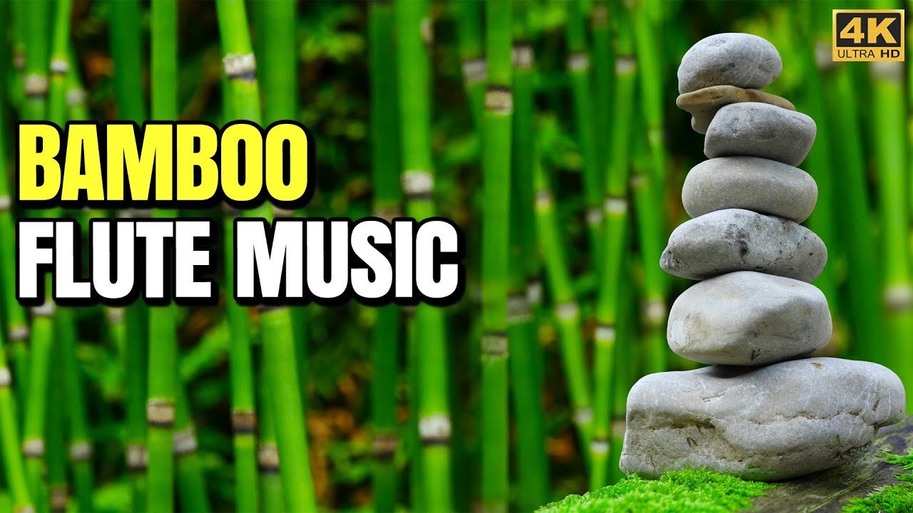 Bamboo Flute Music 1H 4K Nature Sounds for Sleep, Relax Mind Body, Guided, Stress Relief