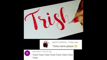 Trisha name calligraphy with pen | #shorts #calligraphy