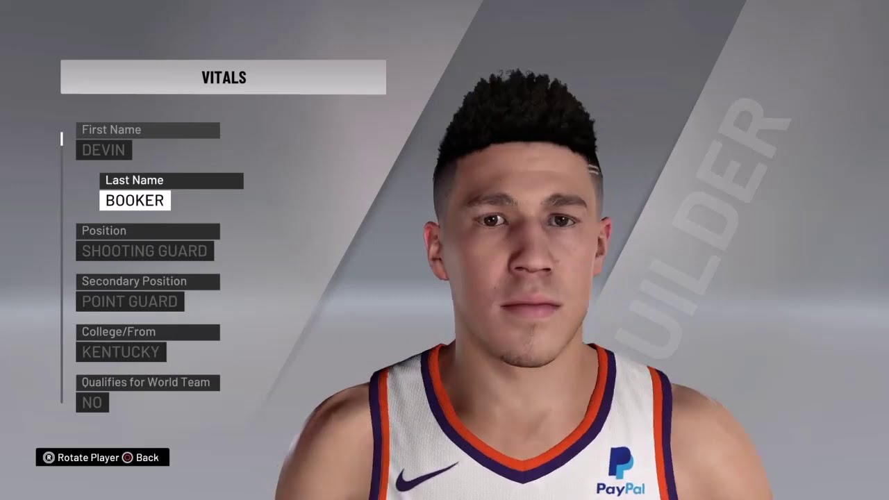 NBA 2K21 Phoenix Suns faces and ratings Devin Booker