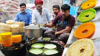 Colorful Famous Traditional Ghevar Making In Hyderabad | Rabdi Ghevar Recipe | Jalidar Ghevar