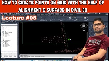 How to create points on Grid with the help of Alignment & Surface in Civil 3D #civil3d #learning