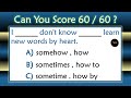 60 English Grammar Quiz | Competitive Exam Challenge 🚀 Only Geniuses Score 90%! 🏆 | No.1 Quality Eng