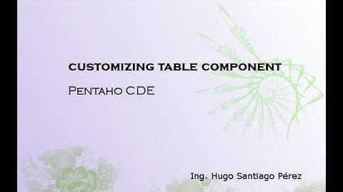 Pentaho CDE.- Personalizar Table Component