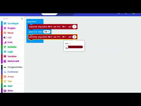 Blinkende LED Makecode (Microbit)