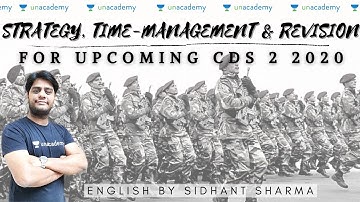 Strategy, Time Management & Revision for English for UPSC CDS 2 2020 | English by Sidhant Sharma
