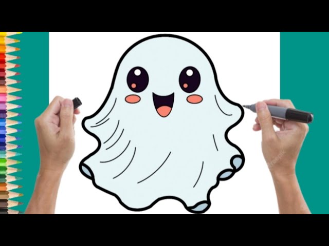 How to draw Kawaii GHOST / HALLOWEEN Drawings l Como desenhar FANTASMA  Kawaii - Drawing to Draw 