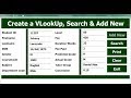 How to Create Excel VBA VLookup, Update and Search  Function Using Userform - Full Tutorial