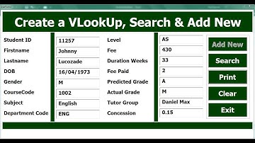 How to Create Excel VBA VLookup, Update and Search  Function Using Userform - Full Tutorial