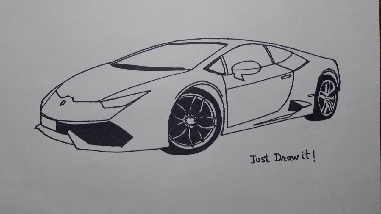 Pin By John Wick 01 On Car Drawing Car Drawings Lamborghini Huracan Drawing Tutorials For Beginners