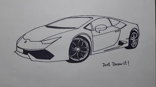 How to draw Lamborghini huracan.