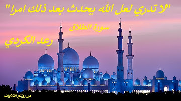 لا تدري لعل الله يحدث بعد ذلك امرا} .تلاوة هادئة خاشعة . من سورة الطلاق .. رعد الكردي}
