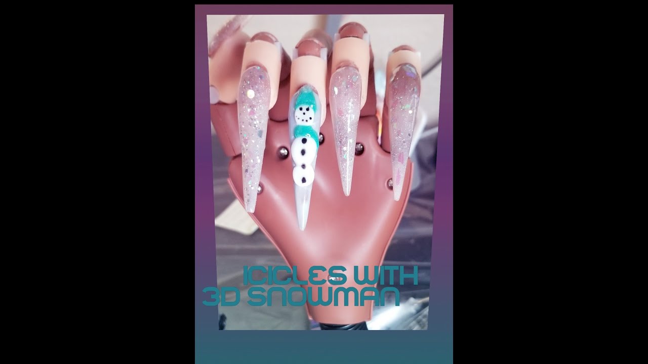 WINTER 3D NAIL FORMS / ACRYLIC NAIL TUTORIAL YouTube