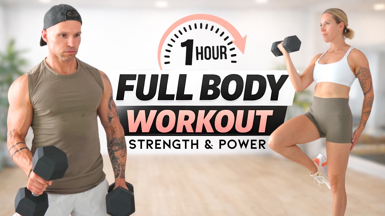 1 Hour FULL BODY DUMBBELL WORKOUT | Strength & Power | Straight Sets, Tri Sets, Circuit