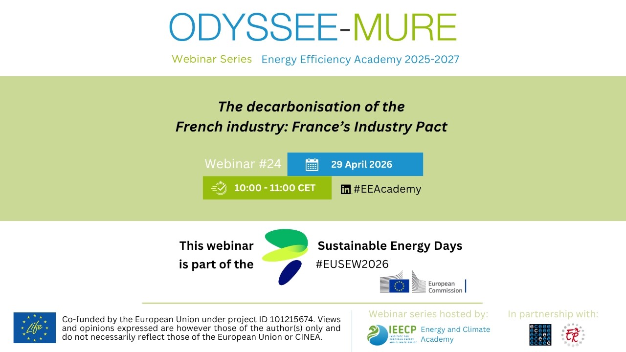 The decarbonisation of the French industry: France’s Industry Pact | ODYSSEE-MURE EEAcademy