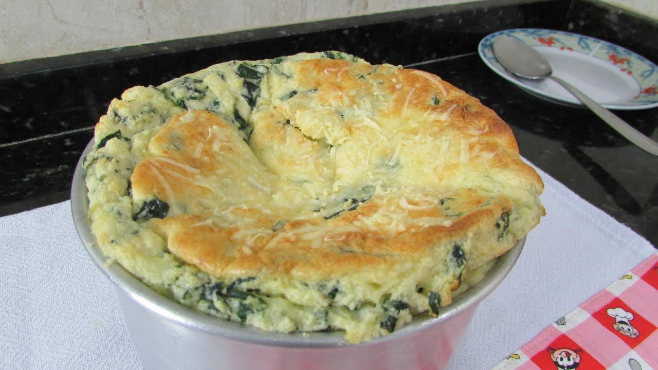 SUFLÊ DE ESPINAFRE COM QUEIJO VOCÊS NÃO TEM NOÇÃO COMO ESTA RECEITA É SABOROSA