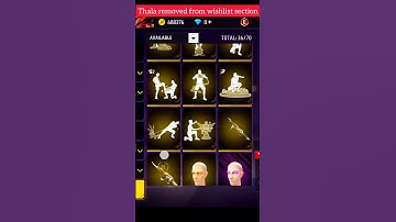 thala items removed from wishlist section 🥹#shorts #freefire #shortsfeed