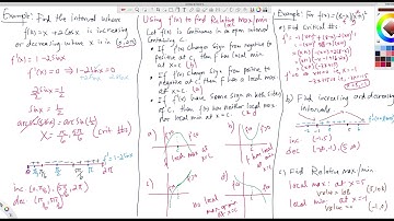 Video 28: First Derivative Test for Local Maxima and Minima