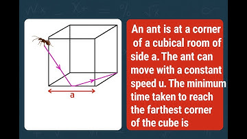 An ant is at a corner of a cubical room of side a. The ant can move with a constant speed u.