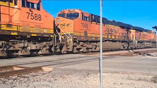 BNSF 3 Locomotive Metal Scrap Train Southbound On 4-5-2026