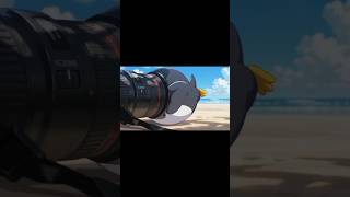Cute Anime Penguin Girl on Beach 🐧✨  Funny Chibi Animation