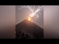 Wild shows lightning strike hit erupting volcano