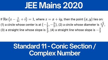 If Re(z - 1/2z + i) = 1, where z = x + iy, then the point (x,y) lies on a | JEE Mains 2020 Maths