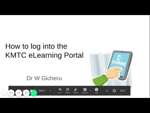 How to log in into  kmtc  e learning portal