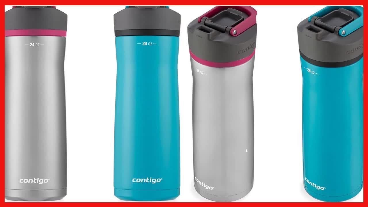 Gourde Contigo Cortland 2.0 24oz Avec Technologie AUTOSEAL - Noire (Licorice), BPA Free