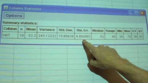 Using StatCrunch for summary statistics