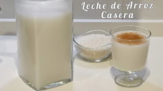 LECHE de ARROZ CASERA y CREMOSA. Leche vegetal hecha en casa, económica y sin lactosa. Leche vegana.