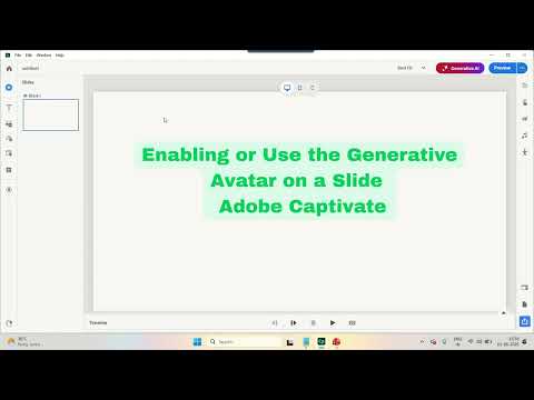 Enabling or Use the Generative Avatar on a Slide - All new Adobe Captivate