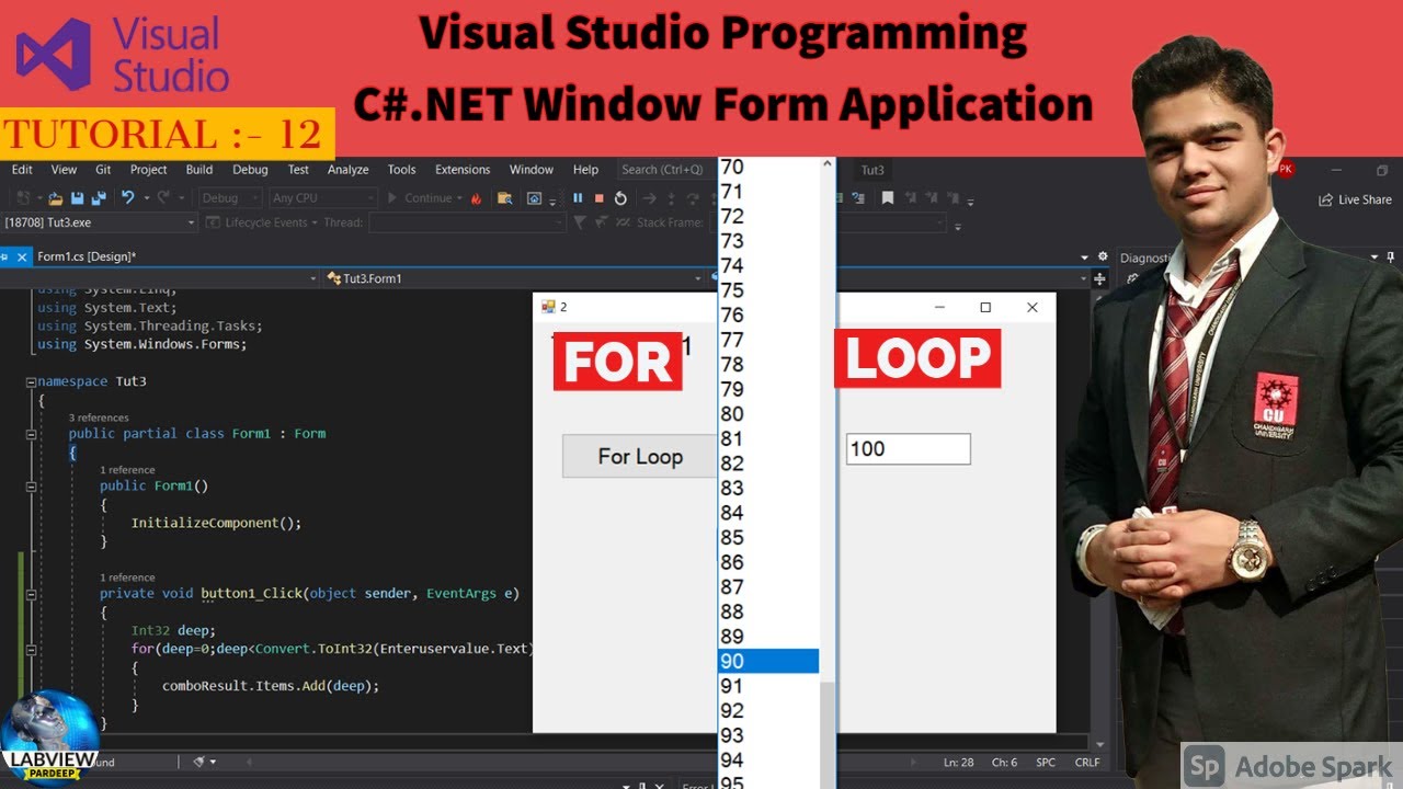 C# Tutorial | Tutorial 12 For Loop in C# | C#.NET Tutorial | C# ...