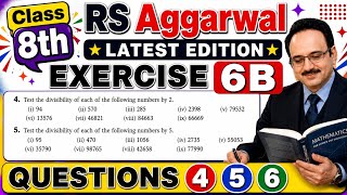 R S Aggarwal Class 8 Maths | Ex 6B Q 4,5,6 | Chapter 6 Number Play l LNG Maths 8